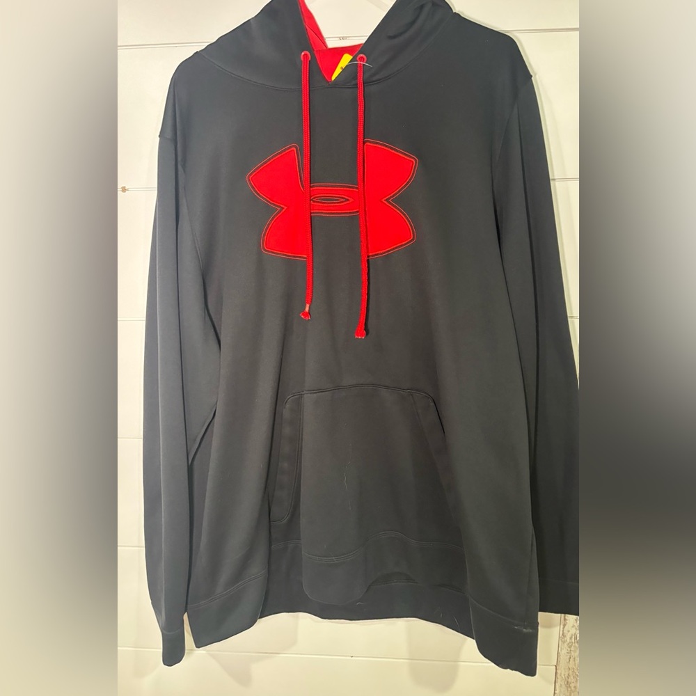 Under Armour Men's Black Sweater with Red Logo